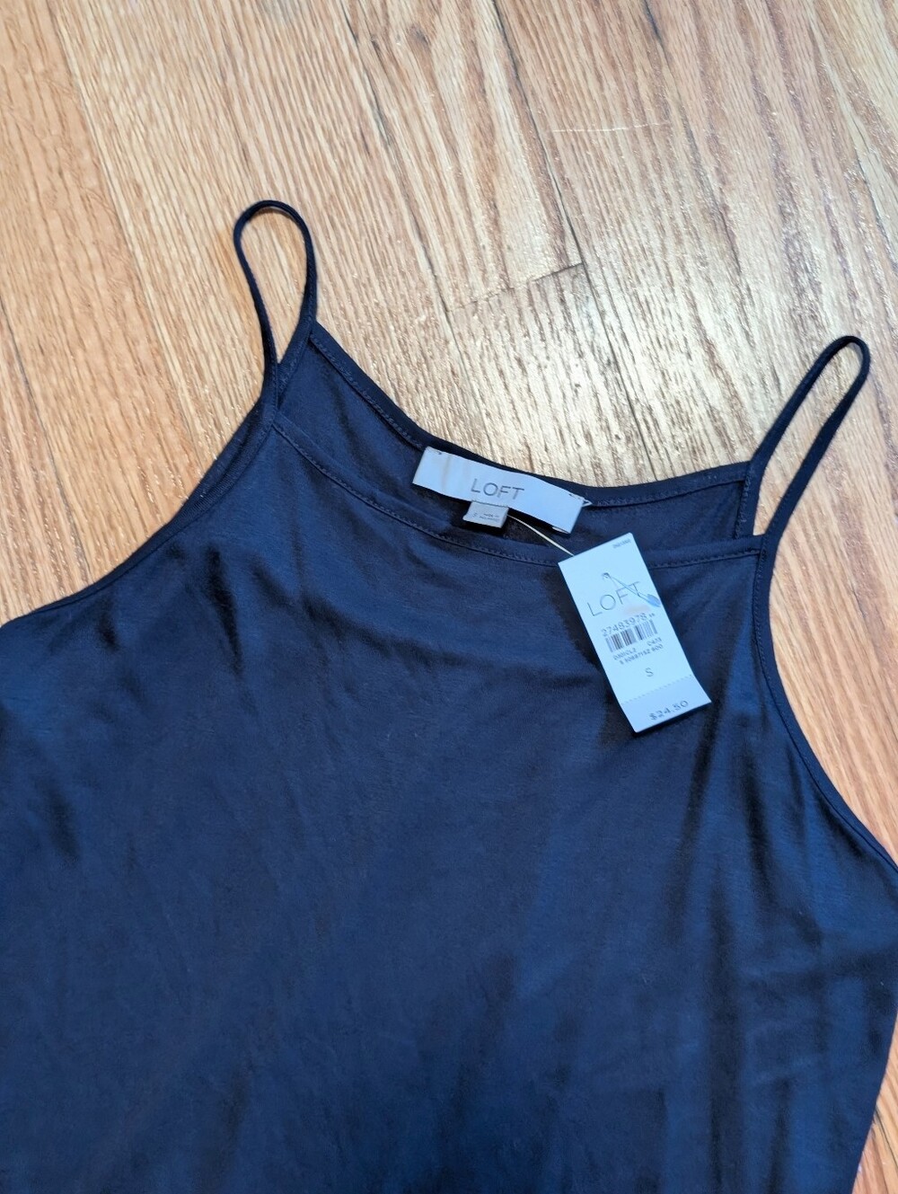NWT LOFT Navy Blue High Neck Halter Tank Top Camisole Size Small - Picture 5 of 5